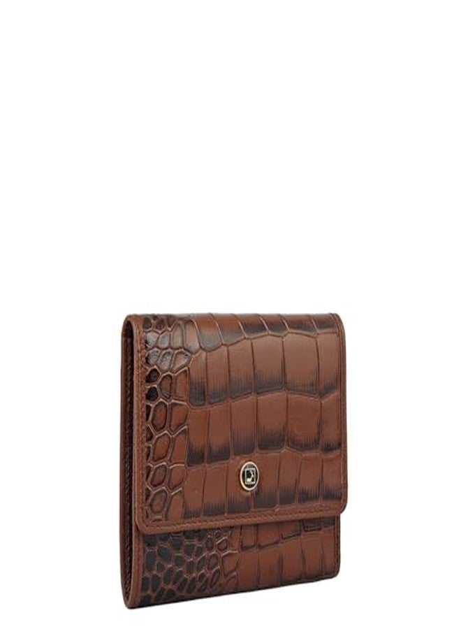 Da Milano Leather Mini Flap Wallet for Women - Brown (10306OL) - Image 3
